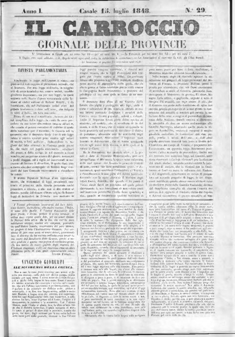 Il Carroccio - Edizione 29 del 13/07/1848
